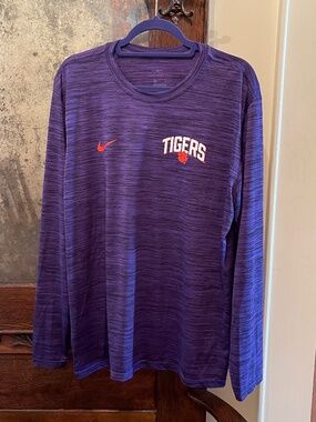 Nike Dri-FIT Clemson Long Sleeve Tee Shirt * Team Issue * Men's XL * Like New!